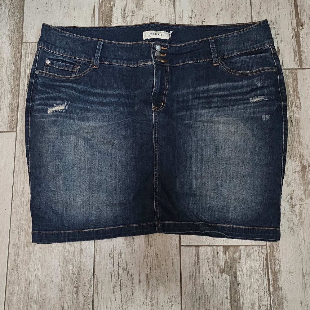 Torrid Indigo Denim Skirt 24 Plus